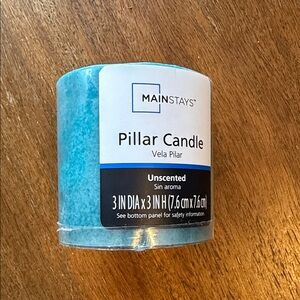 Mainstays Turquoise Pillar Candle